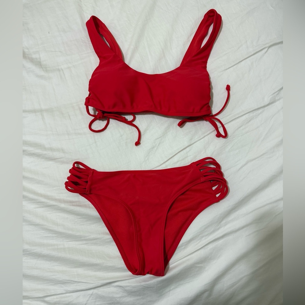 Hollister red bikini set